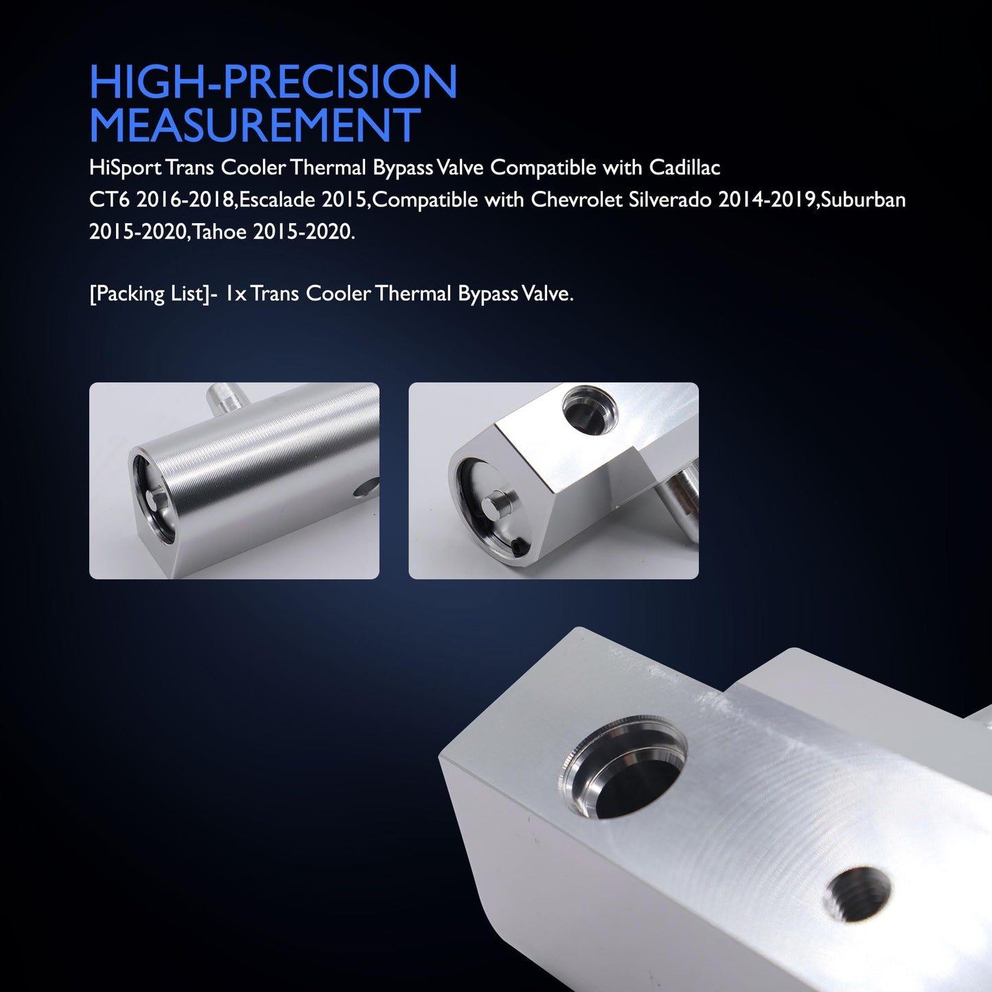 HiSport Trans Cooler Thermal Bypass Valve Compatible with Cadillac CT6 Escalade,Chevrolet Silverado Suburban Tahoe,GMC Sierra Yukon 2014-2020 Replace 13511136 86774933