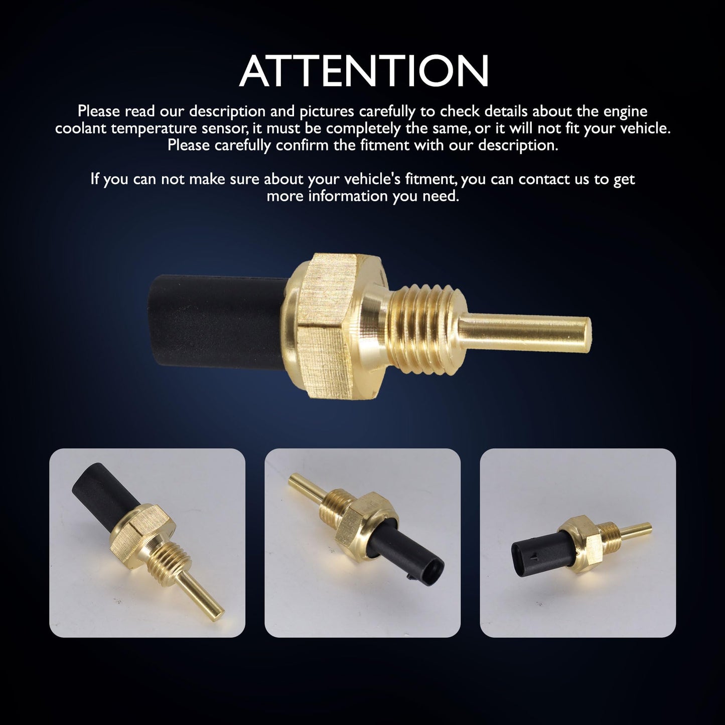 HiSport Engine Coolant Temperature Sensor - Compatible with Cadillac CT5 CT6 Escalade Chevrolet Camaro Corvettle Cruze GMC Sierra 1500 2500 3500 Terrain Replaces 25186240