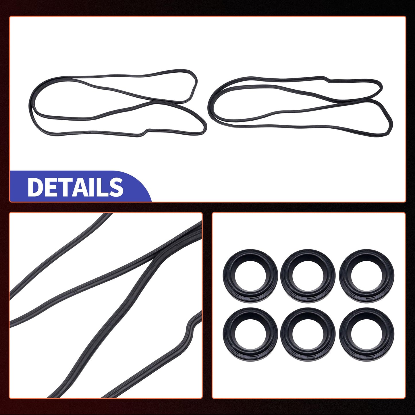 HiSport Valve Cover Gasket - Compatible with Toyota Avalon Camry Highlander RAV4 Sienna Venza Highlander Lexus ES350 RX350 RX450H Lotus Evora Evora 3.5L V6 2005-2016 - Replace VS50682R