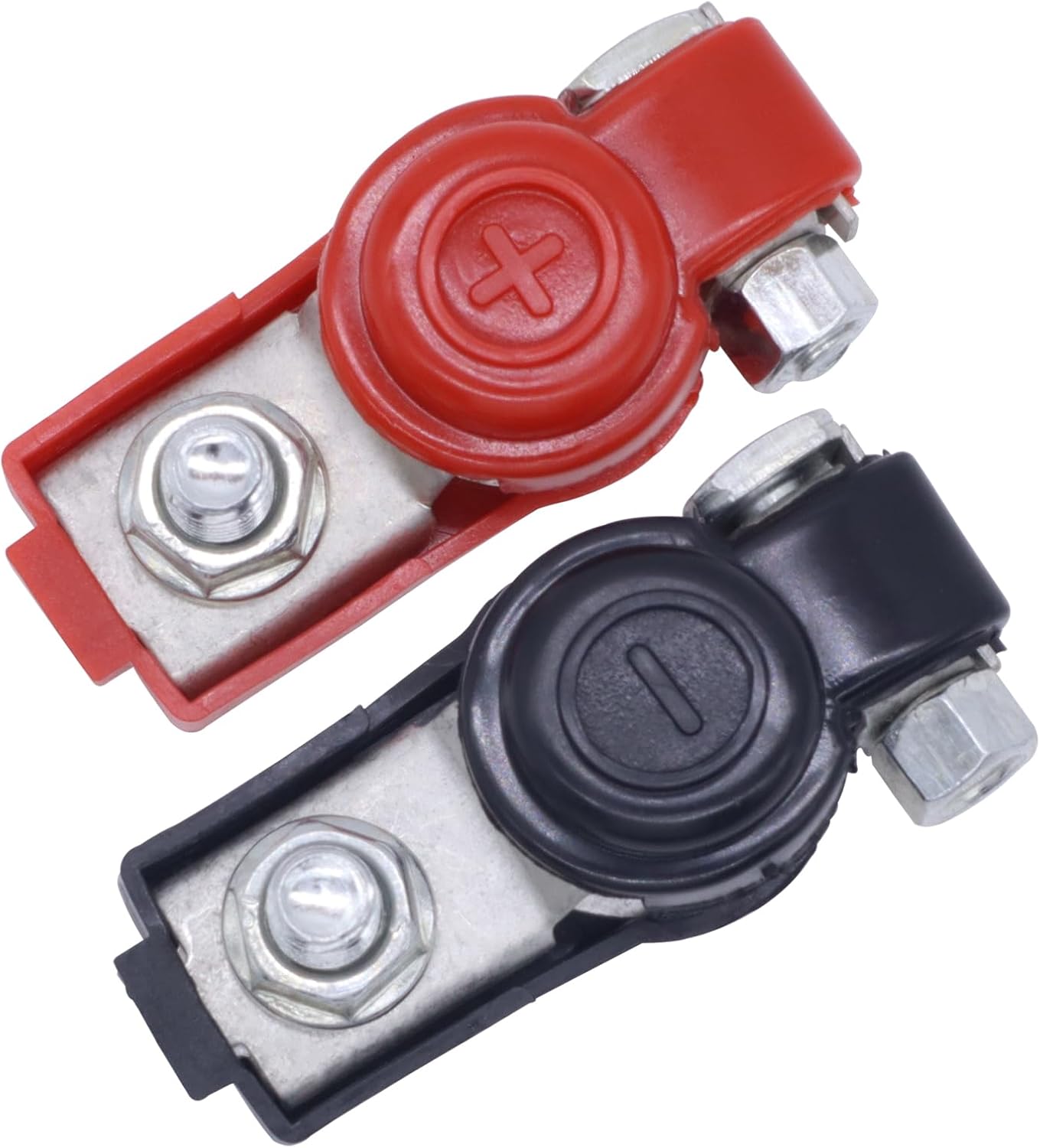 Hisport Battery Terminal Connectors Top Post - Compatible with Positive & Negative for Automotive, Truck, RV, Marine & More - Durable Iron Construction for Long-Lasting Performance
