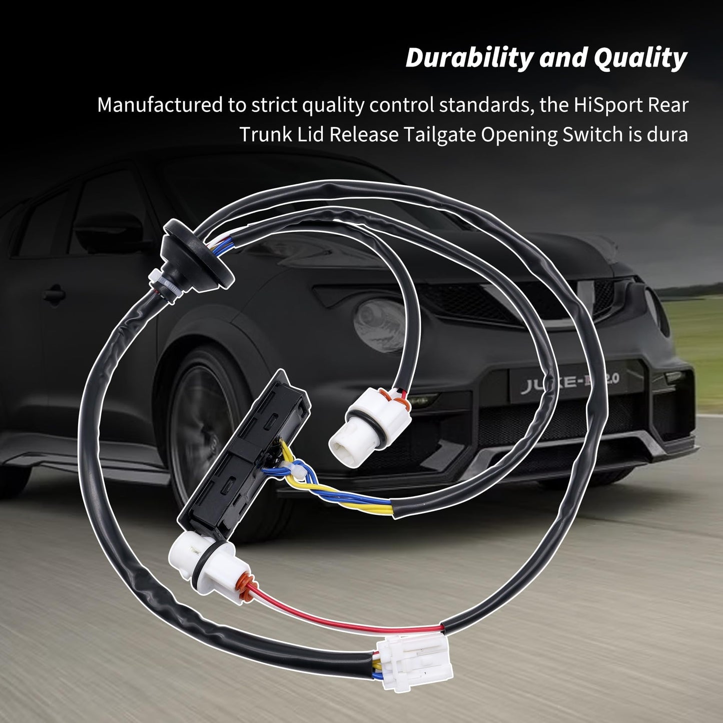 HiSport 25380-1KA0A Trunk Lid Opener Tailgate Release Switch Compatible with Nissan Juke 1.6L 2011 2012 2013 2014 2015 2016 2017 Replacement for OEM 253801KA0A 253801KA0C