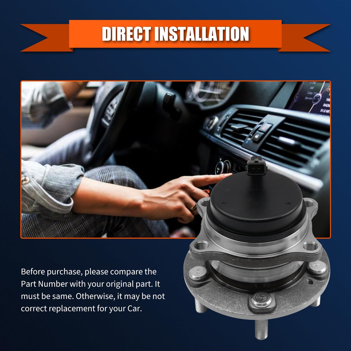 Hisport ABS Wheel Speed Sensor 58980F9000 Rear Driver and Passenger Side - Compatible with Hyundai Accent 2019-2021 Kia Rio 2019-2020