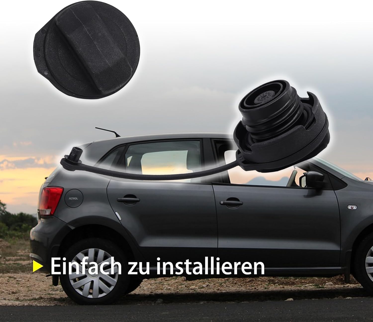 HISports Tankdeckel Treibstoff Deckel 980692, Tank Abdeckung Benzin Diesel Kompatibel mit Polo A4 Seat Replace 980692