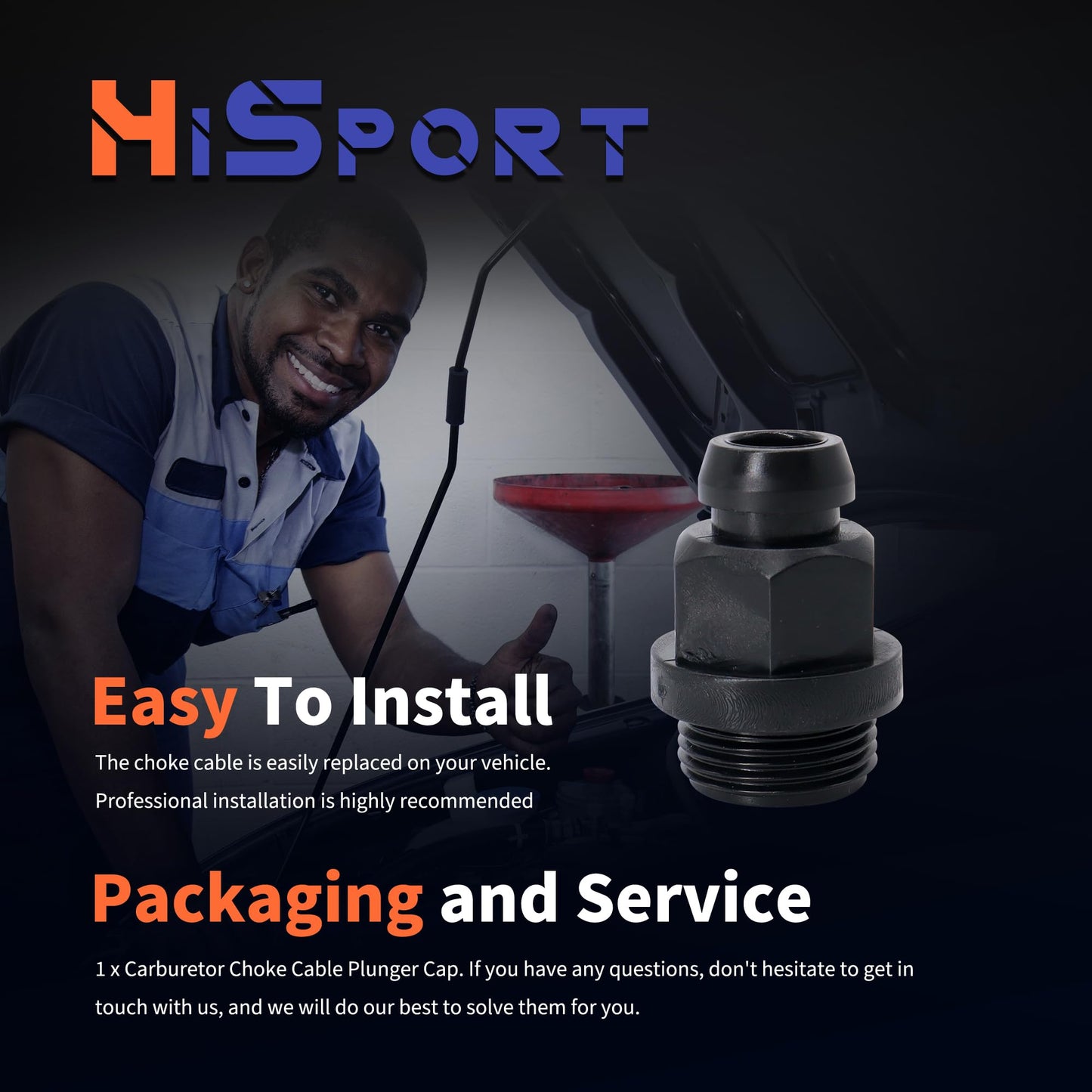 HiSport Carburetor Choke Cable Plunger Cap - Compatible with Yamaha Grizzly 300 350 400 450 600 660