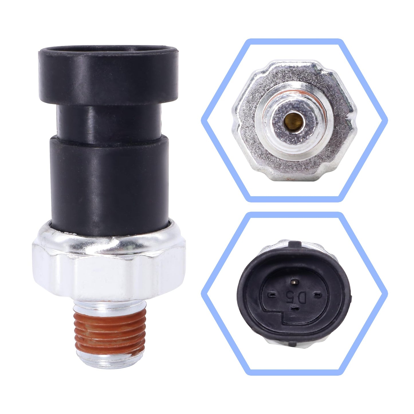 HiSport 1 Pin Oil Pressure Sensor Switch Compatible with Buick Chevy Pontiac Oldsmobile Saturn,Replacment for Jeep Buick DJ5 79-09,OPS802 24575739 25036853 25036934 25036853