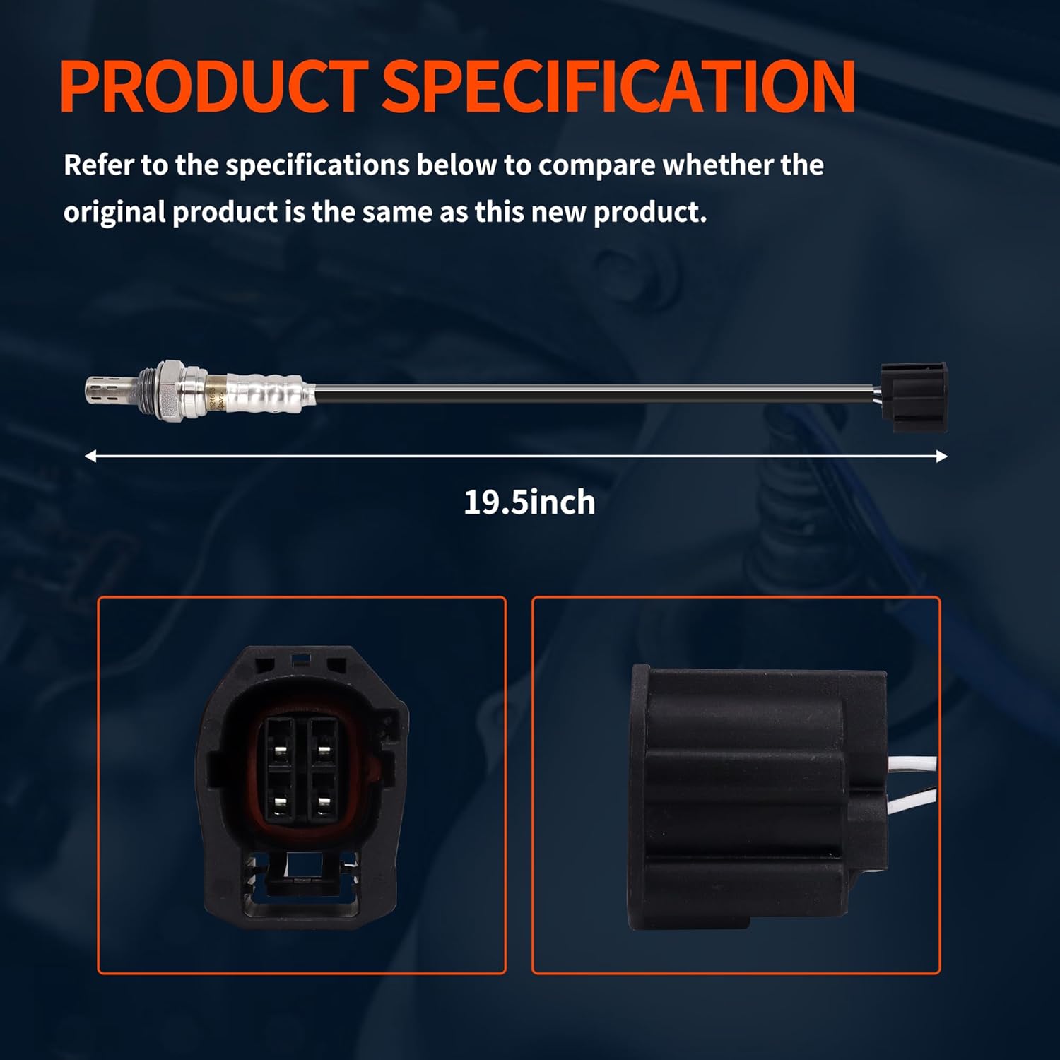 HiSport 4-Wire Downstream Oxygen Sensor - Heated O2 Sensor 675mm Length Compatible with Toyota RAV4 2004 2005 2.4L L4 2AZ-FE, Replaces 250-24838