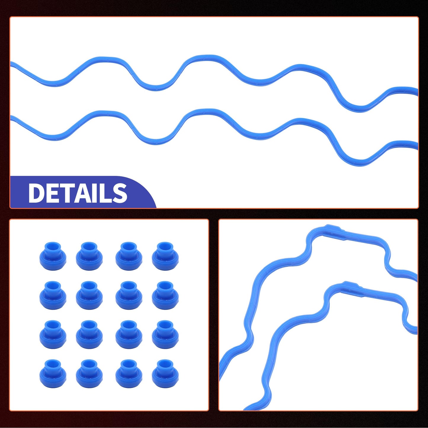 HiSport Valve Cover Gasket Set Kit - Compatible with Avanti Ford Explorer Explorer Sport Trac F-150 Mustang Expedition F-250 F-350 Super Duty Lincoln Navigator Mark LT 4.6L 5.4L - Replace VS50687R