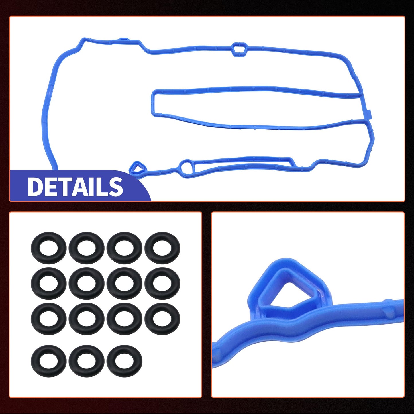 HiSport Valve Cover Gasket Set - Compatible with Buick Encore Compatible with Cadillac ELR Compatible with Chevy Cruze Limited Sonic Trax Volt 1.4L 1.6L 1.8L 2.0L 2011-2020 - Replace VS50807R