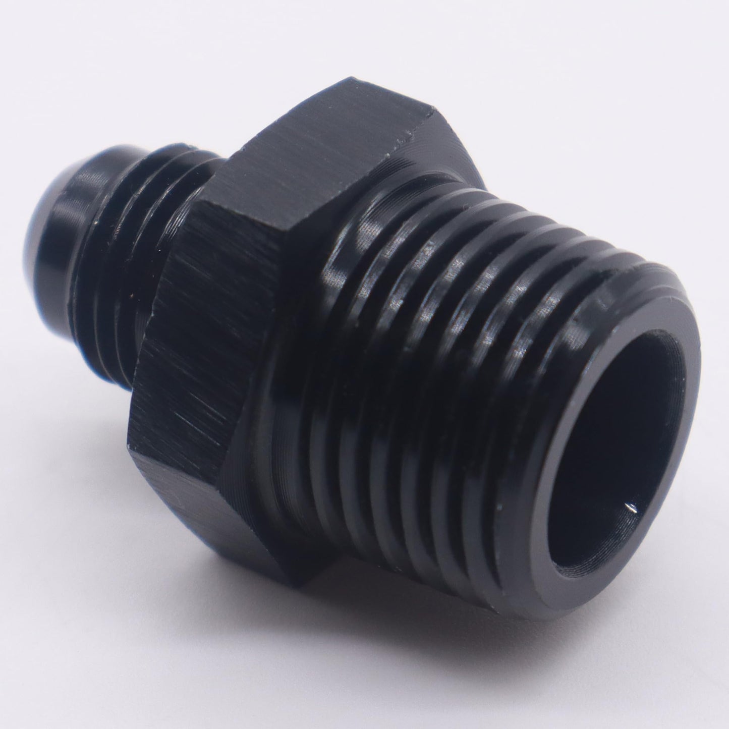 HiSport 6AN to 1/2 NPT Male Hose Fitting Adapter, Universal Aluminum Flare Male 6AN to 1/2'' NPT Union Fuel Oil Line Pipe Connector Black Anodized