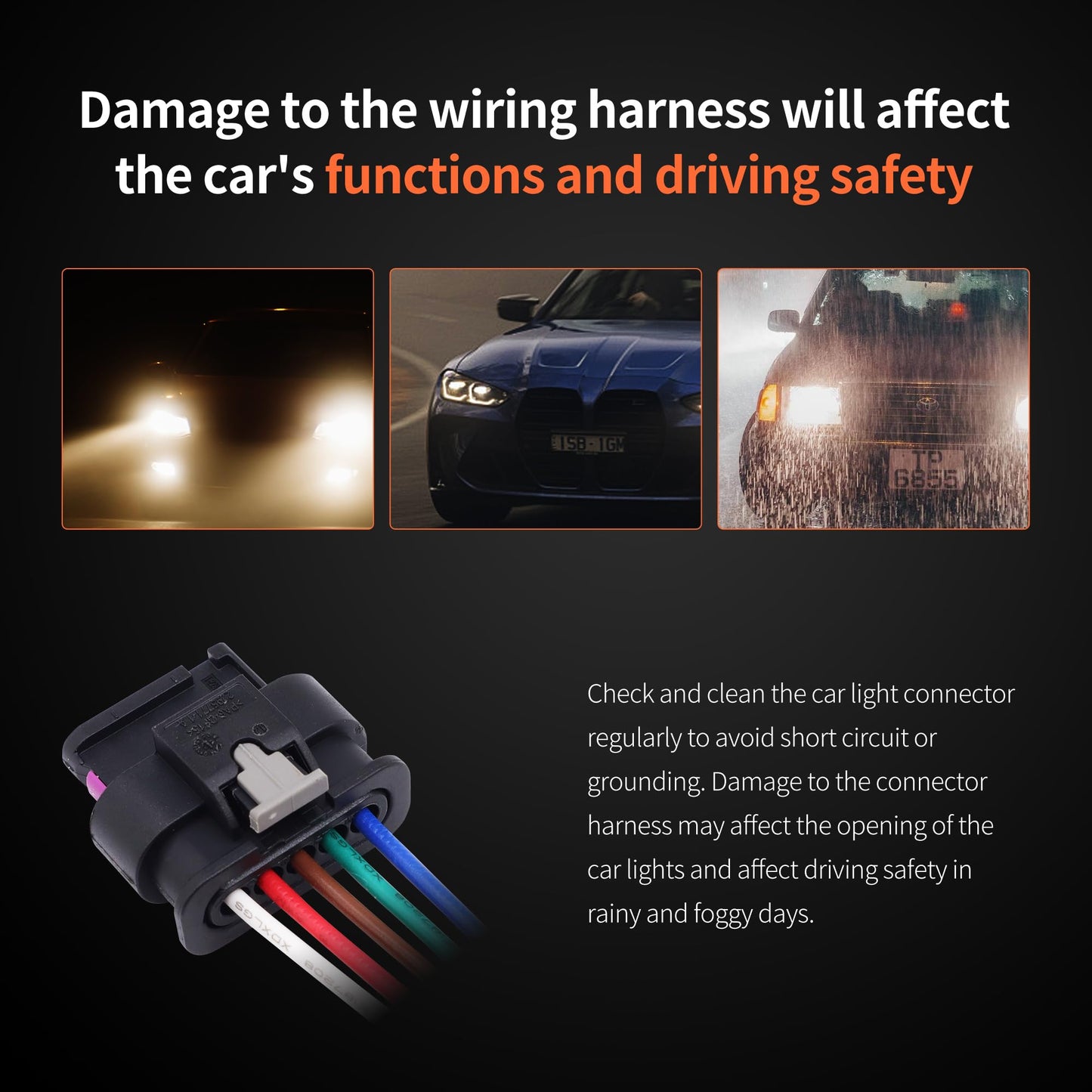 HiSport 5 Pin Rear Taillight Harness Connector Compatible with Jeep Renegade 2015-2022 Replace 68406157AA