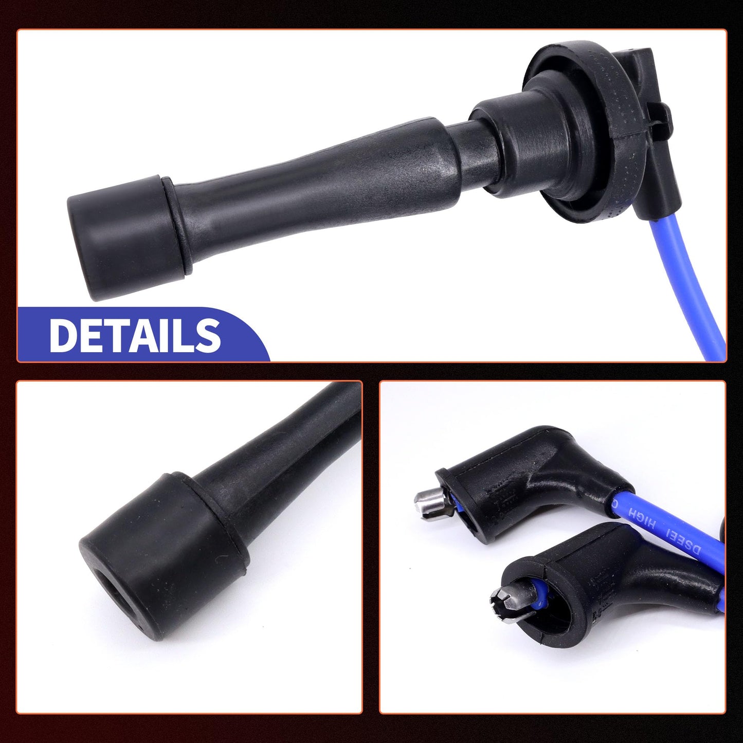 HiSport Car Spark Plug Coil Wires Ignition Coil Harness Cable Compatible with Subaru Forester Impreza Legacy 2004-2011, 22454-AA140 22451-AA940, Pack of 4