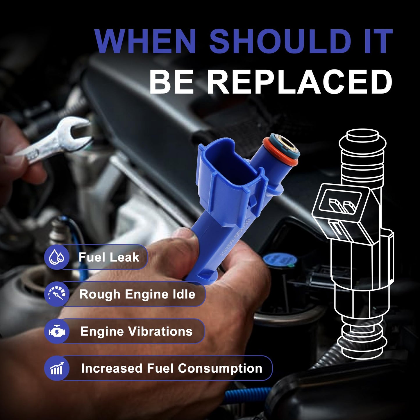 HiSport Fuel Injectors 4PCS Compatible with TOYOTA Corolla Matrix 1.8L L4 2005-2008,Replacement for Pontiac Vibe 1.8L 2005-08 Replace 23250-0D050 FJ847 23209-0D050 54212324