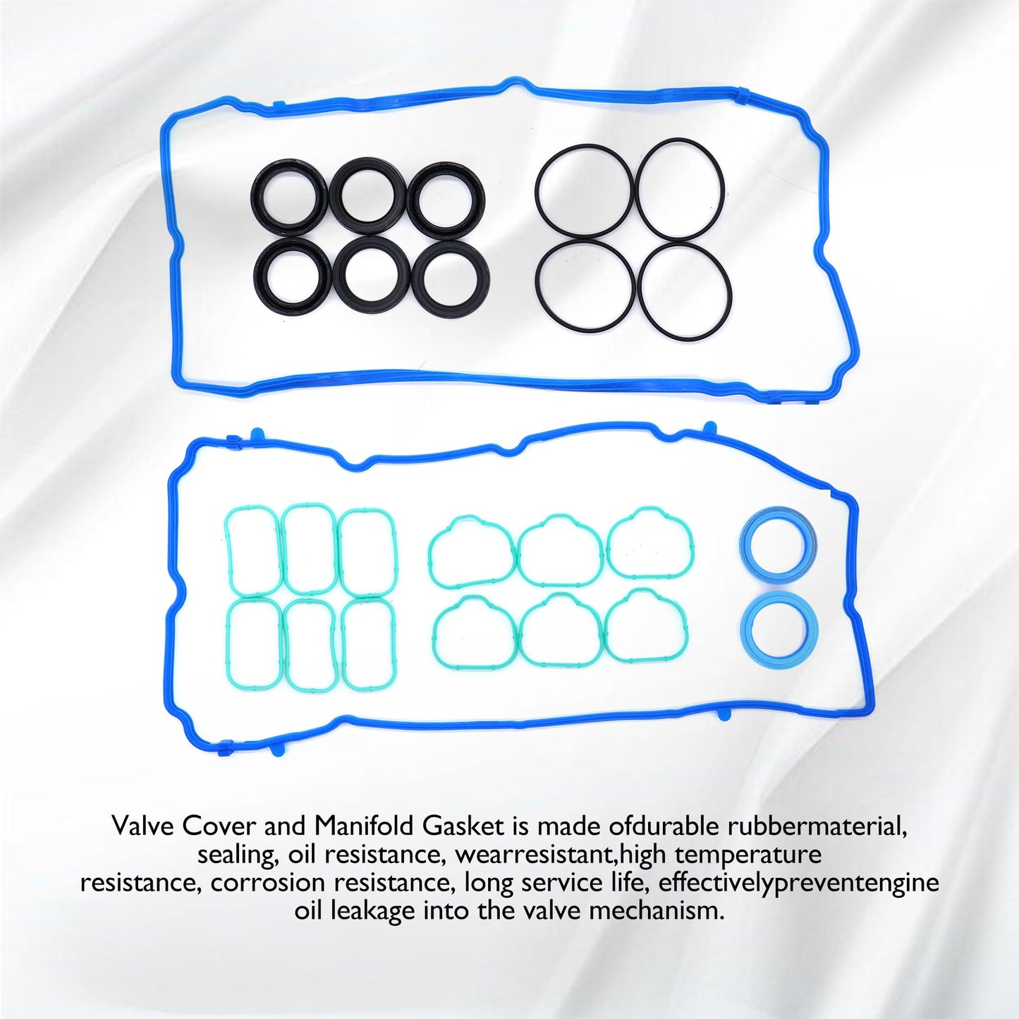 HiSport VS50805R Valve Cover Gasket Kit Set - Compatible with 2011-2020 Chrysler 300 200 Town & Country Dodge Challenger Charger Grand Caravan Journey Durango Avenger - Replace MS97204