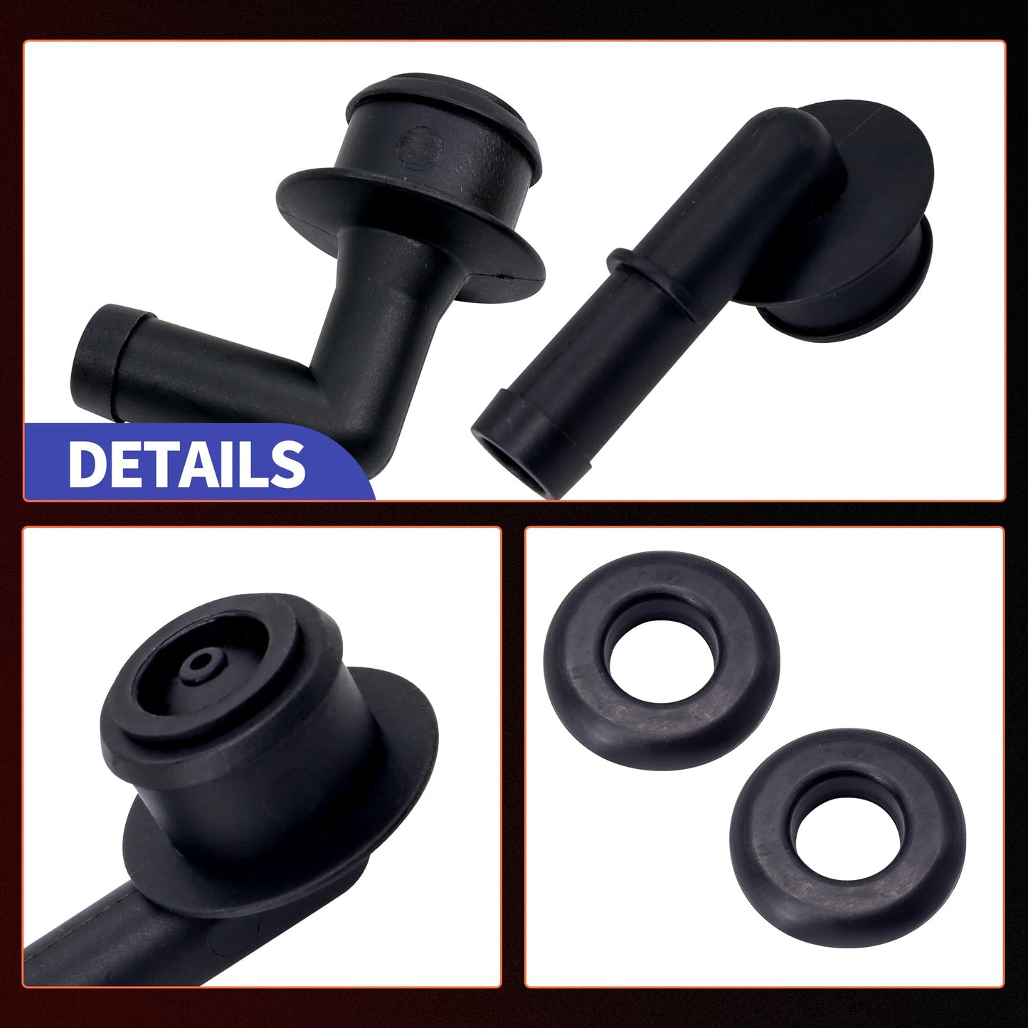 HiSport PCV CCV Vent Valve Elbow with Grommet - Compatible with Jeep Grand Cherokee 4.0L 2000 2001 2002 2003 2004 - Replace 53013360AA