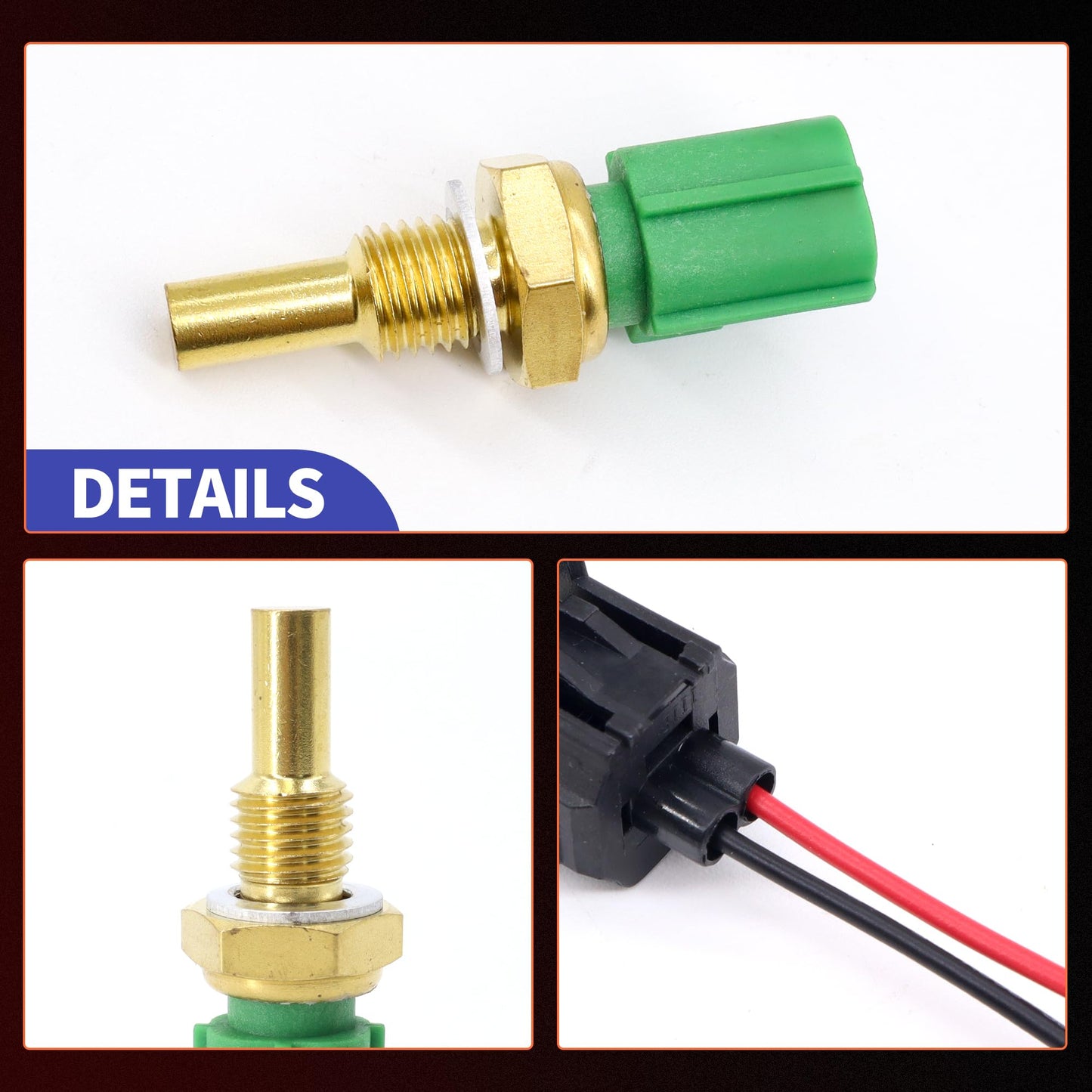 HiSport Engine Coolant Temperature Sensor with Connector Pigtail Harness 89422-20010 - Compatible with Toyota 4Runner Avalon Camry Corolla Highlander Land Cruiser Matrix Rav4 Sienna Lexus Mazda