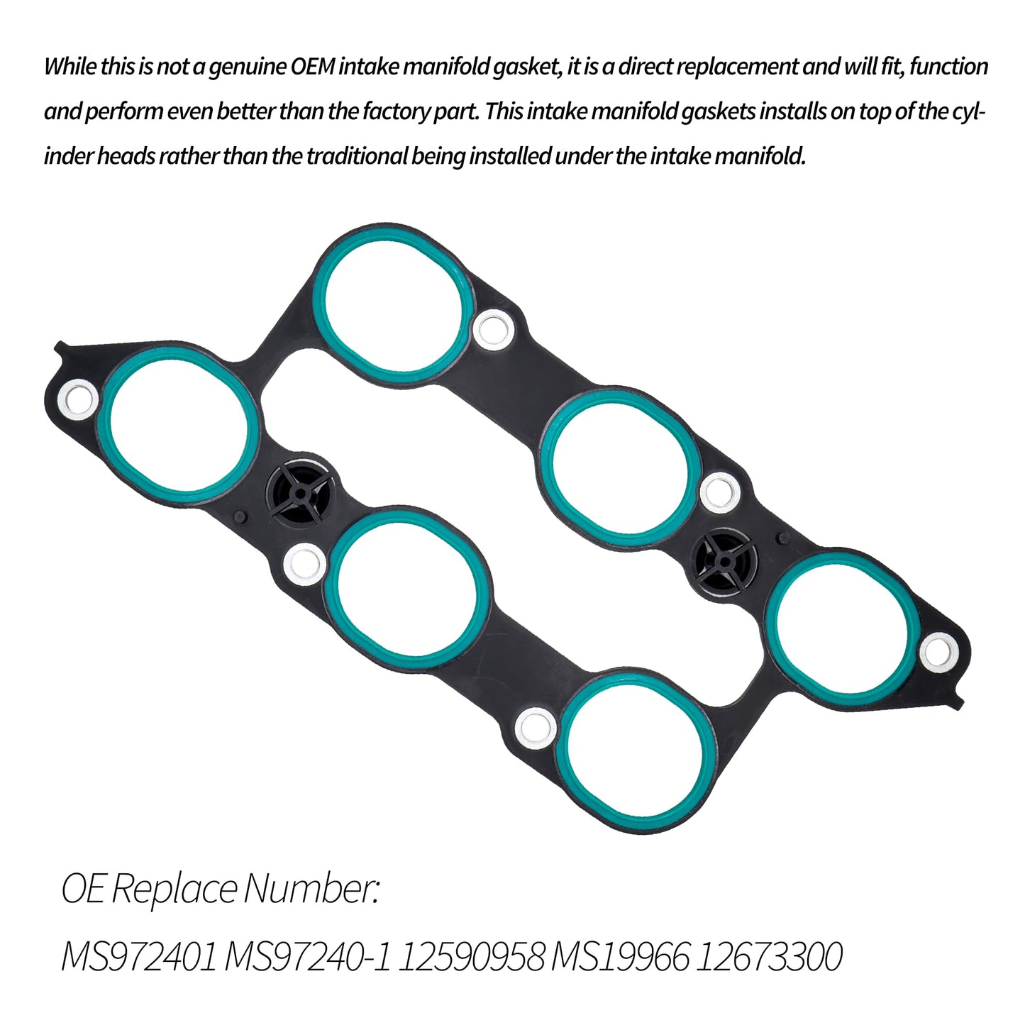 HiSport 12673300 Engines Lower Intake Manifold Gasket Kit - Compatible with Enclave XTS Traverse Acadia 09-16 Lacrosse Camaro 10-11 SRX STS CTS 08-11 3.6L V6 - Replace MS19966