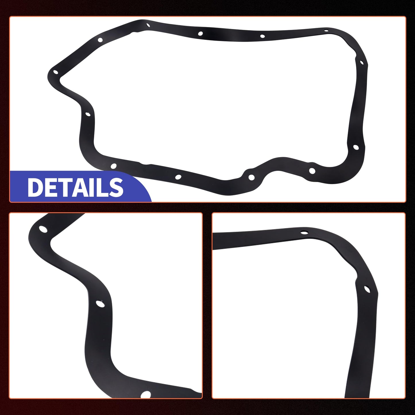 HiSport Transmission Oil Pan Gasket - Compatible with GM Turbo 400, 3/16'' Thick