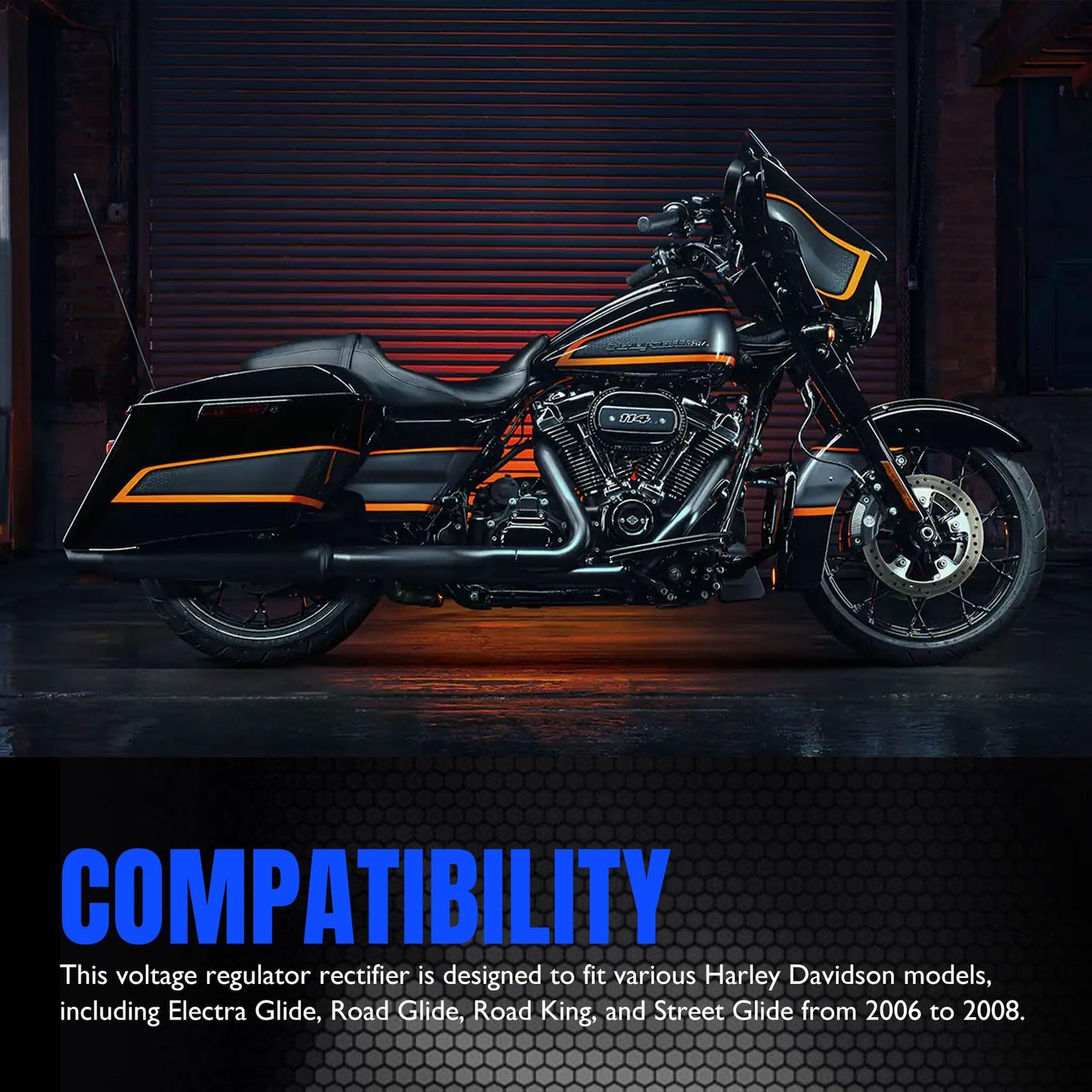 HiSport Voltage Regulator Rectifier - Compatible with Harley Davidson 2006 2007 2008 Electra Glide Road Glide Road King Street Glide Replaces 7450506 7450506A 498269 498276 FHADA204G018 H0506