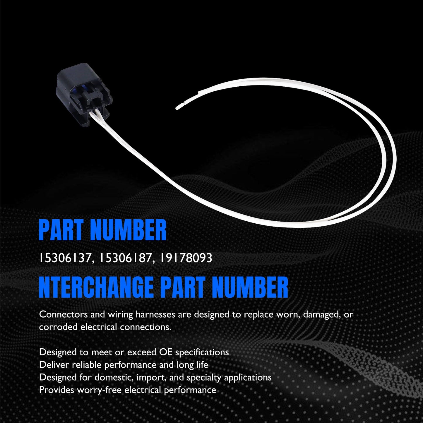 HiSport 15306137 Variable Valve Timing (VVT) Solenoid Connector Compatible with Buick Lacrosse Regal Verano, Chevrolet Captiva Malibu Equinox, Chevy Express, GMC Savana, Pontiac G5 G6, Saturn Aura