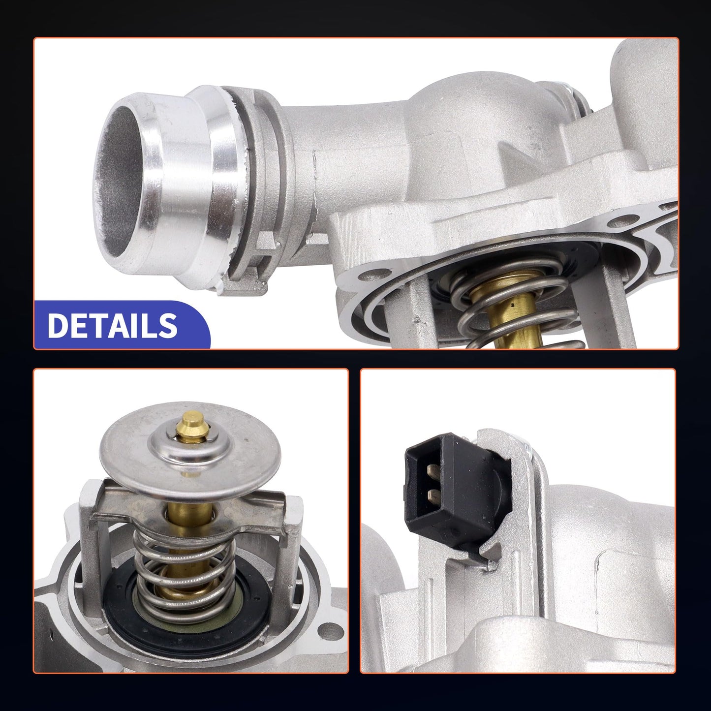 HiSport Engine Coolant Thermostat Housing Assembly 11537509227 - Compatible with BMW 323Ci 323i 325Ci 325i 325xi 328Ci 328i 330Ci 330i 330xi 525i 528i 530i X3 X3 X5 Z3 Z3 Z3 Z4 Z4 1999-2006