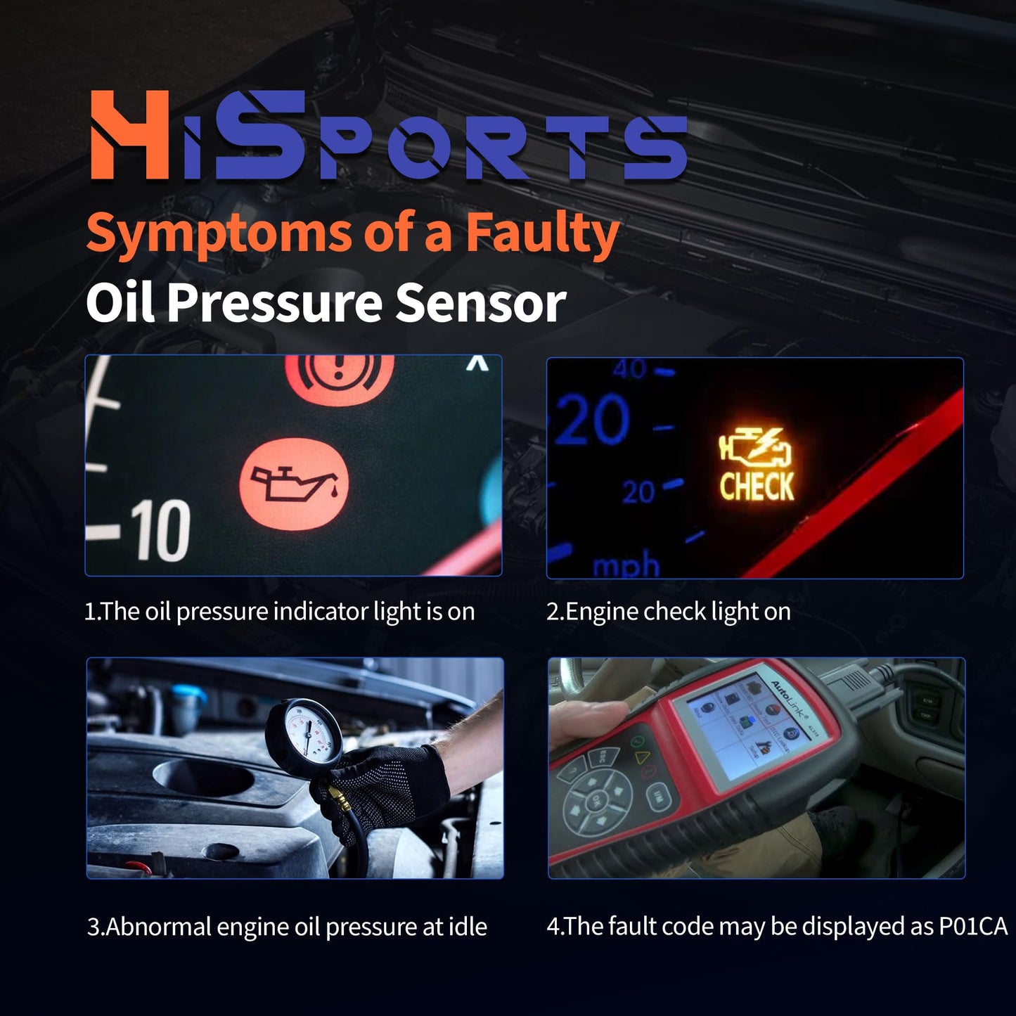 HiSport Oil Pressure Sensor Switch 1452862 Compatible with Volvo Scania 4-Series 114 124 DSC14 Truck 4PCS