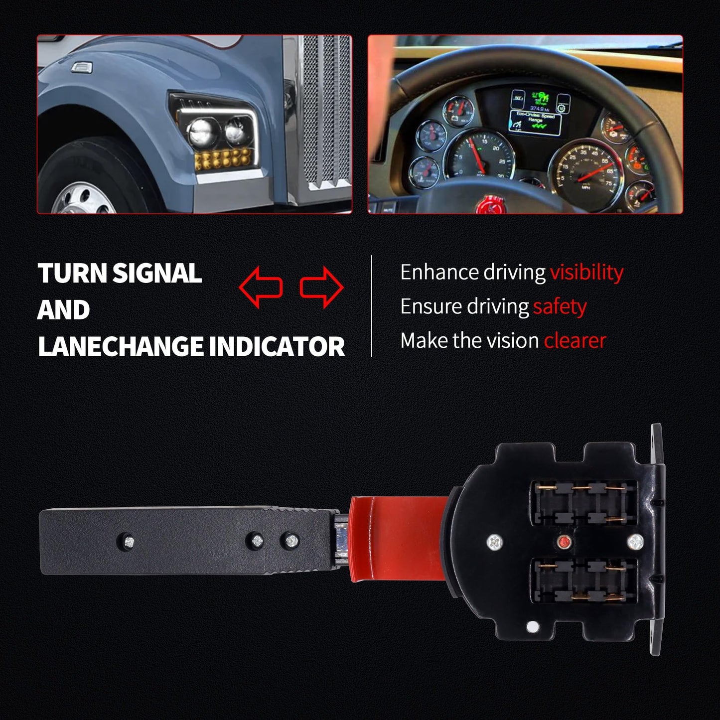 HiSport 01481383 Turn Signal Light Switch Headlamp Switch Compatible with Kenworth T600 T2000 W900 Trucks Replacement for 57759014,577.59014