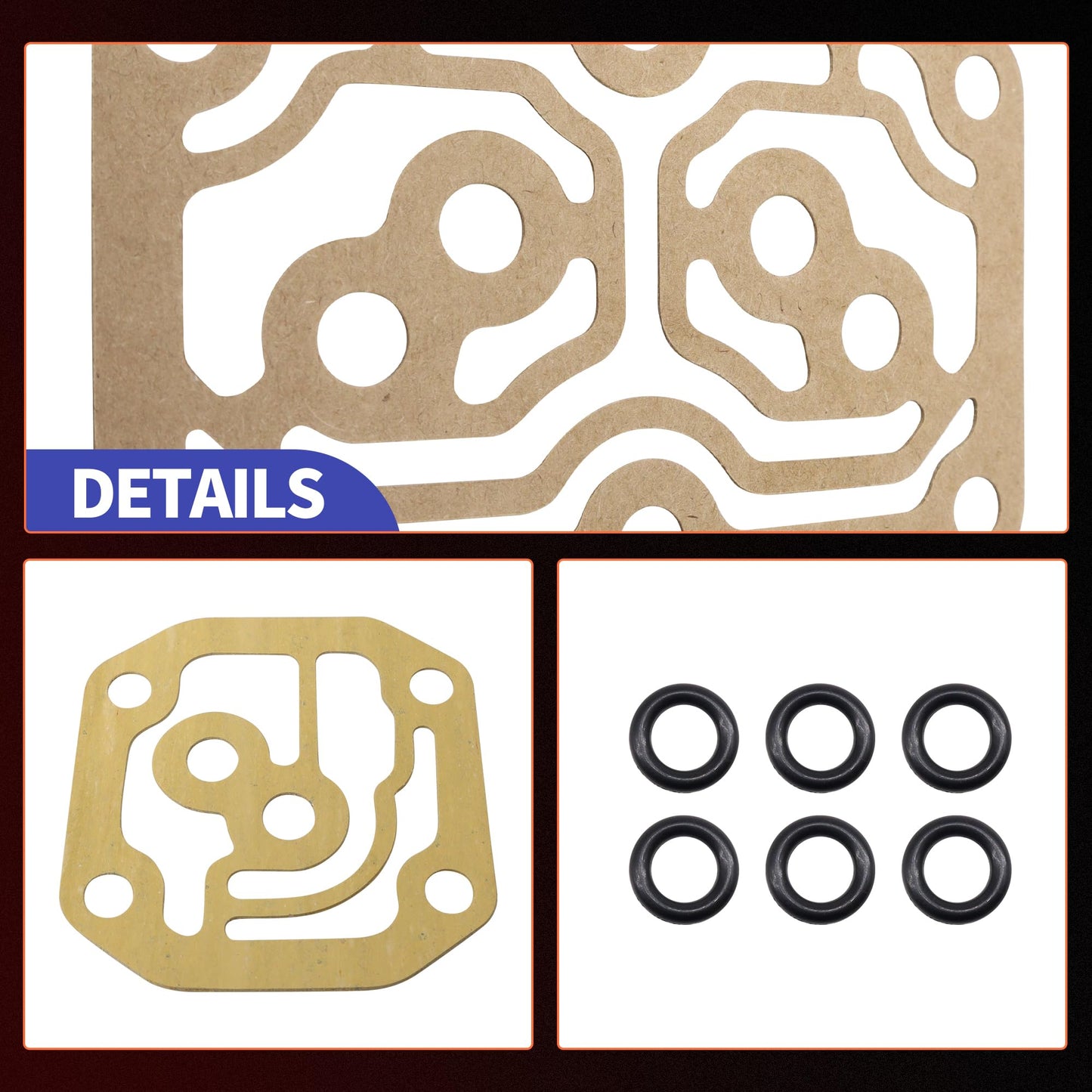 HiSport Transmission Linear Solenoid Gasket with O-Rings Seal Kit - Compatible with Acura RSX TSX Honda Accord CR-V Element Replaces 28260PRP014 28250PRP013 28262PRP000