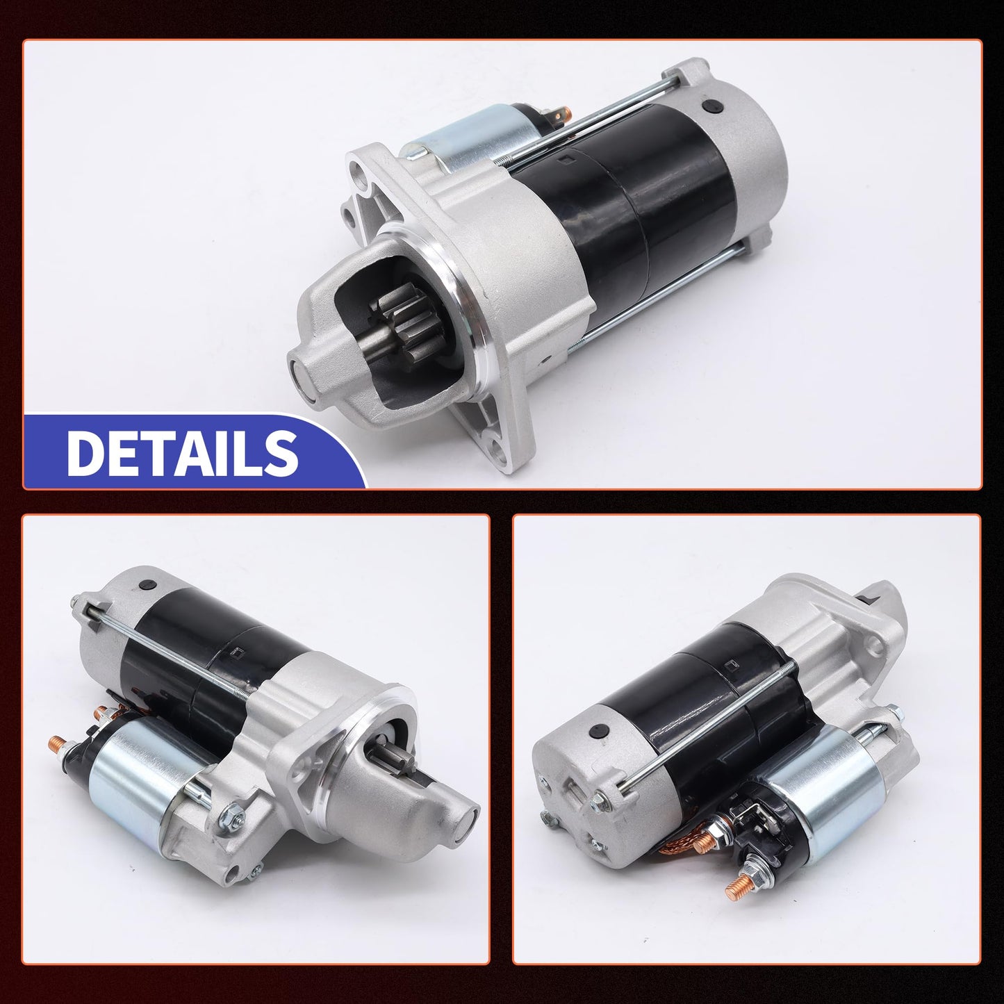 HiSport 18417 Starter Motor 1KW 12V 9-Tooth - Compatible with Kubota D782 D722 Diesel Engines 18HP 21HP 1996-2013 - Replace SND0338 67980-31151 6798031151 410-52106R 41052106R