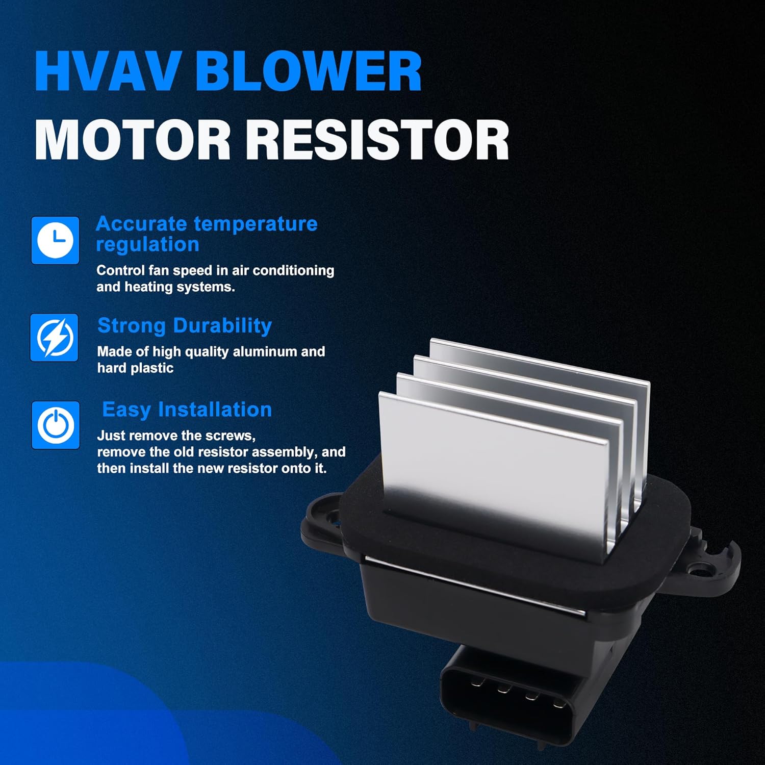 HiSport 27151ZQ00A HVAC Heater Blower Motor Fan Resistor with Harness Compatible with Infiniti QX56 QX80 Compatible with Nissan Armada Quest,27151-ZT00A 27151-ZM70A 27151-ZQ00A RU792 JA1808 4P1686