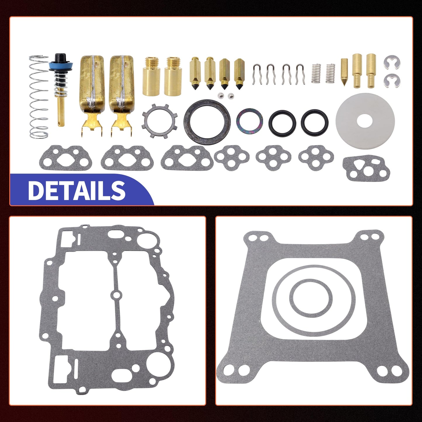 HiSport Carburetor Rebuild Kit with Bowl Cover Gasket Compatible with Edelbrock 1406 1405 1407 1408 1409 1410 1411