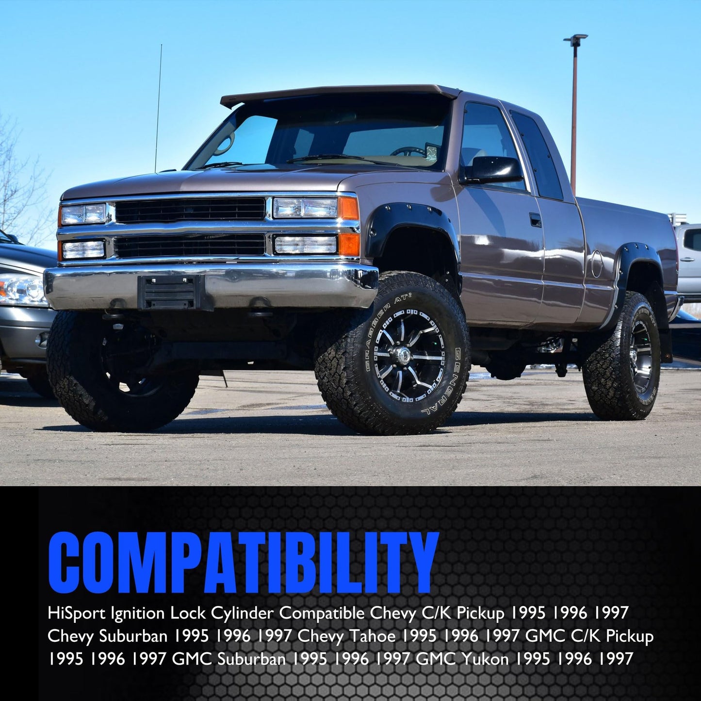 HiSport Ignition Lock Cylinder Compatible with Chevrolet C1500 Pickup,C2500 Pickup,C3500 Pickup,K1500 Pickup,K2500 Pickup,K3500 Pickup;GMC C1500 Pickup,C2500 Pickup,C3500 Pickup,K1500 Pickup 702671