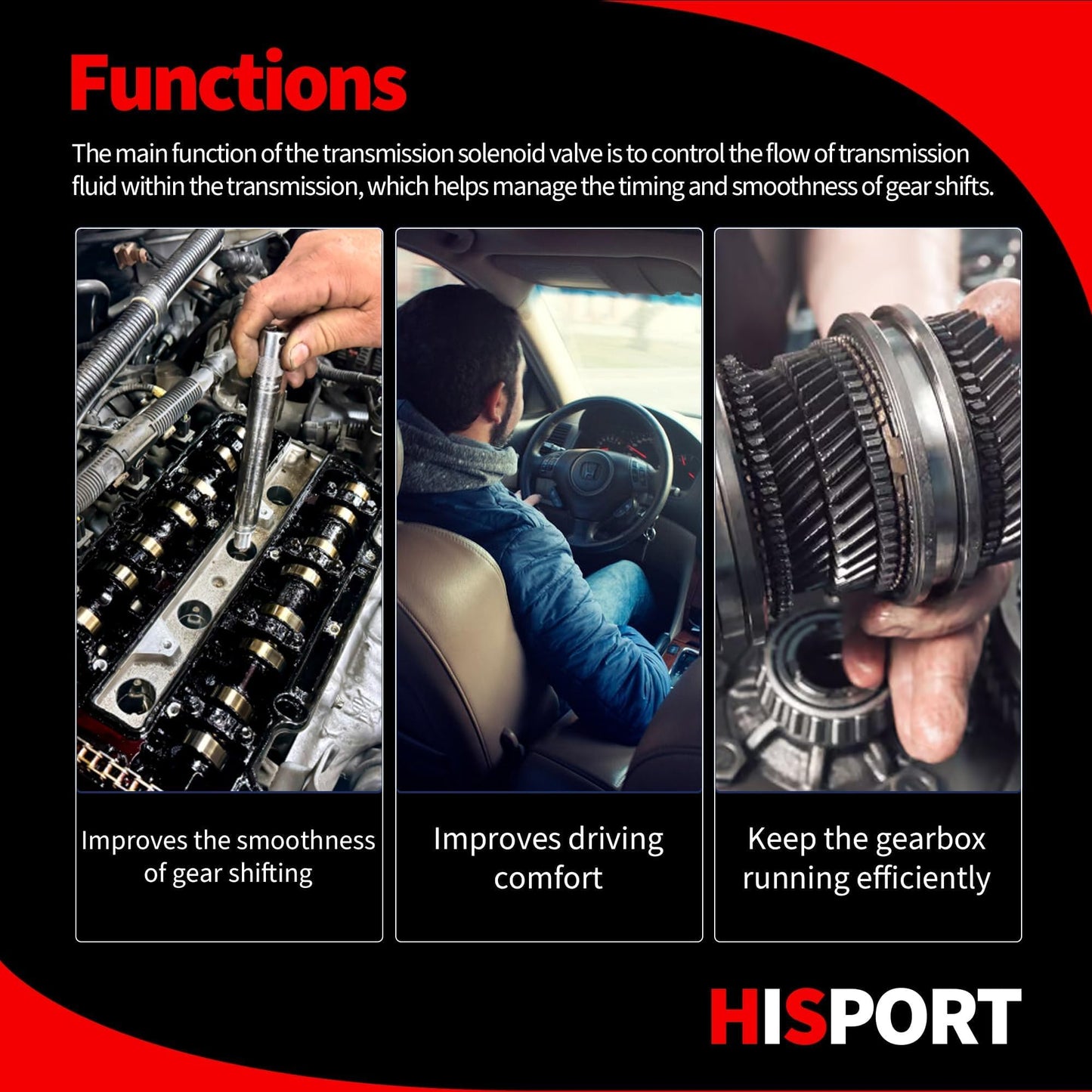 HiSport Transmission at Clutch Dual Linear Shift Solenoid Valve Compatible with 2006 2007 2008 2009 2010 2011 Honda Civic Replacement for OEM 28260-RPC-004, 28250-RPC-003,28260RPC004,28250RPC003