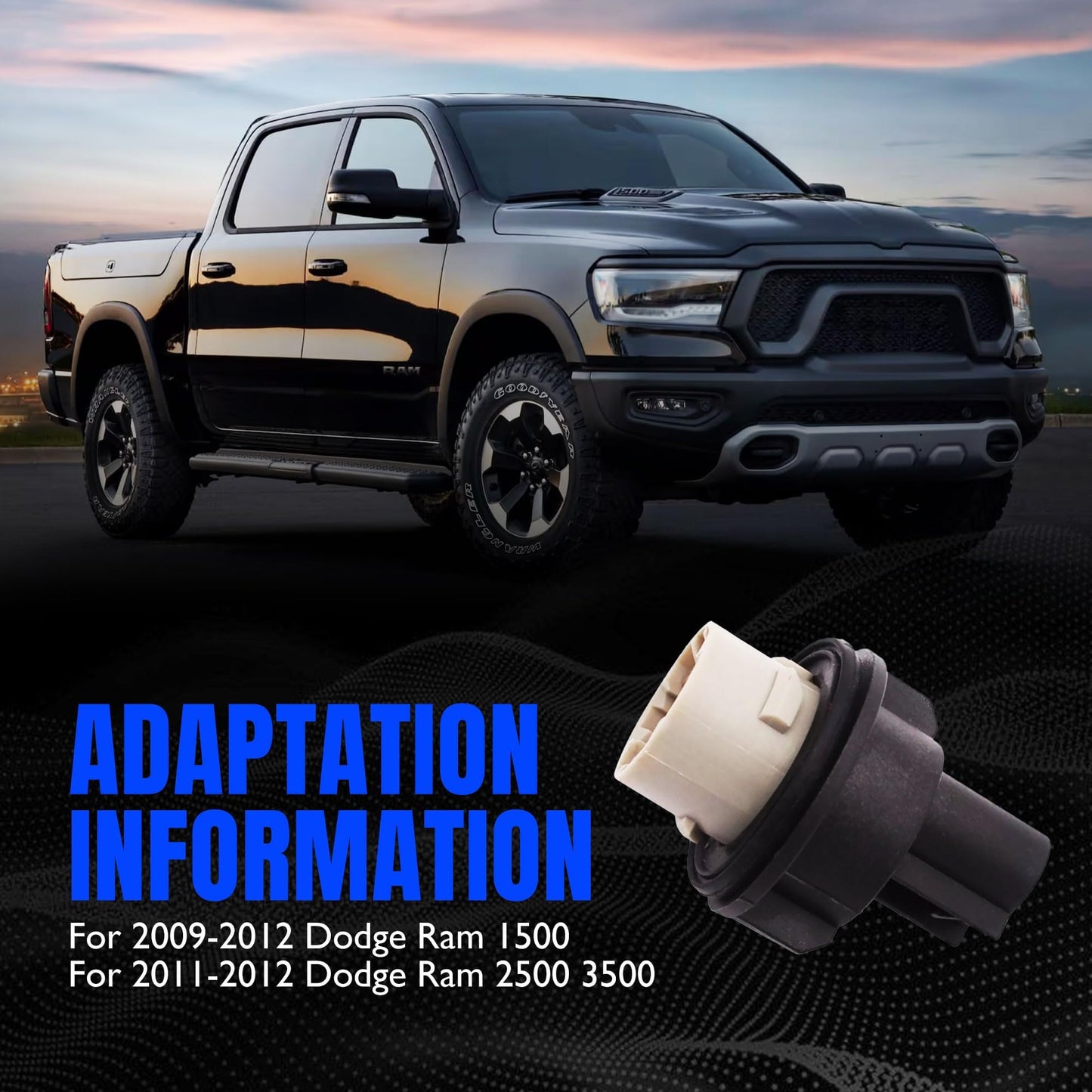 HiSport 68083021AA Turn Signal Lamp Light Bulb Socket Compatible with Dodge Ram 1500 Pickup 2009-2010, Ram 1500 2500 3500 2011 Replace 1P3478
