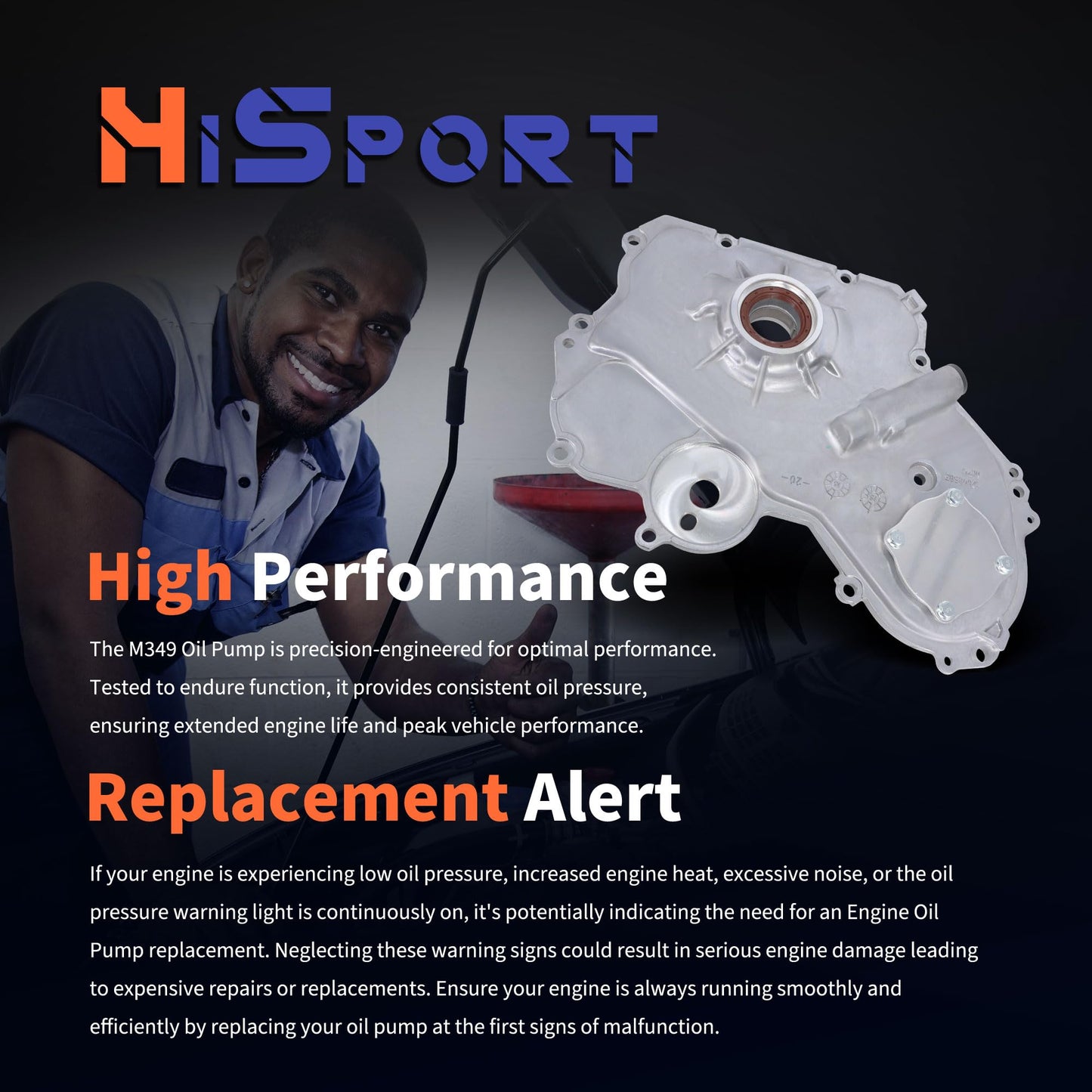 HiSport M349 Engine Oil Pump Compatible with Buick Chevrolet Pontiac Saturn 2.0L 2.2L 2.4L 2000-2017 DOHC Replace OP314 TCS46041 JV5068 12582069 12584621