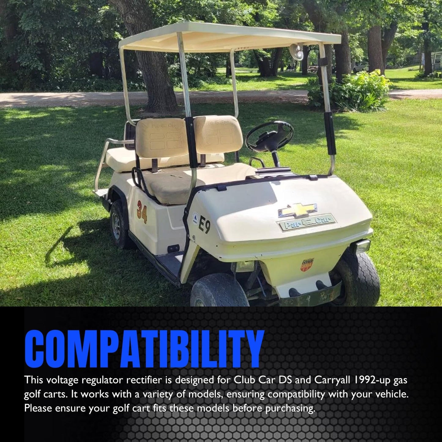 HiSport Voltage Regulator Rectifier - Compatible with Club Car DS & Carryall Golf Cart 1992-2007, Precedent 1996-2007 Replaces 1015777