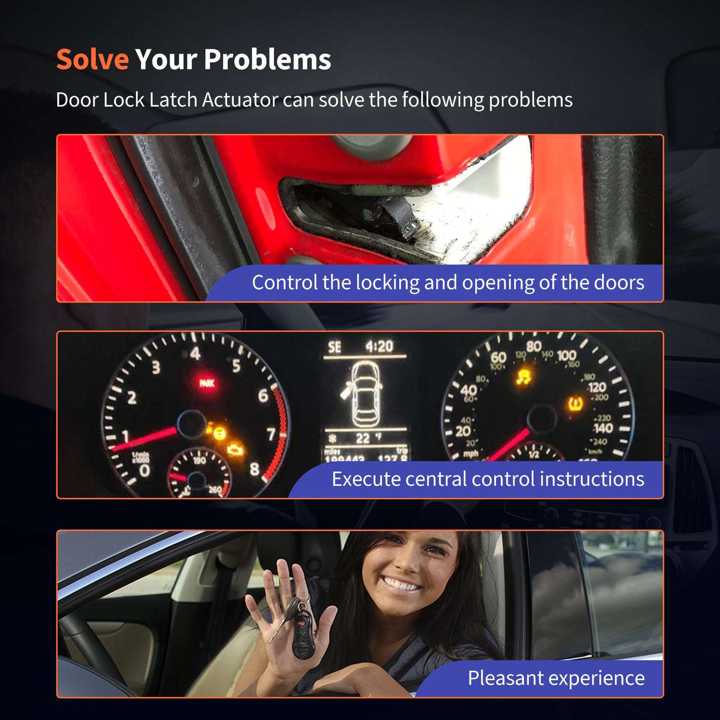 HiSport Rear Right Passenger Side Door Lock Latch Actuator Motor 931-404 Compatible with Toyota Lexus ES350 RX450h GX460 Camry 4Runner Rav4 2007-2017 Replacement for Scion xB Replaces 69050-06100