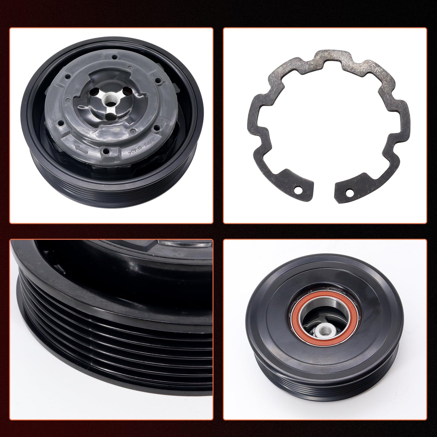 HiSport Air Conditioner AC Compressor Clutch Kit Replacement for BMW 325i, 325xi, 328i, 328i xDrive, 328xi, 330Ci, 330i, 330xi, 525i, 525xi, 528i, 528i xDrive, 528xi, 530i, 530xi, 128i, M3, M5, Z4