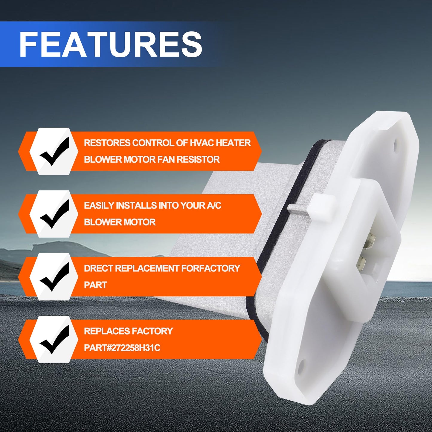 HiSport HVAC Heater Blower Motor Fan Resistor with Harness Compatible with Nissan & Infiniti Vehicles Altima 2002-2006, Maxima 2000-2008, I30 2000-2001, I35 2002-2004 Front Side Replace 27761-2Y000