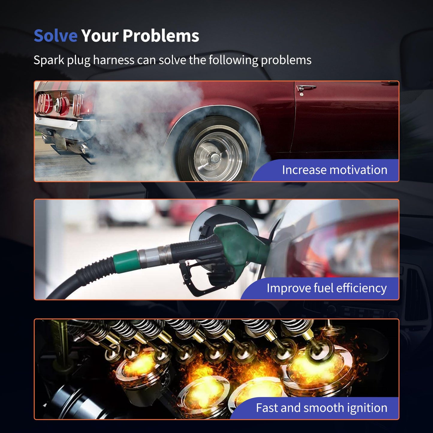 HiSport 671-6173 Spark Plug Wire Set Replacement for Toyota 4Runner Pickup 1988-1991 3.0L V6