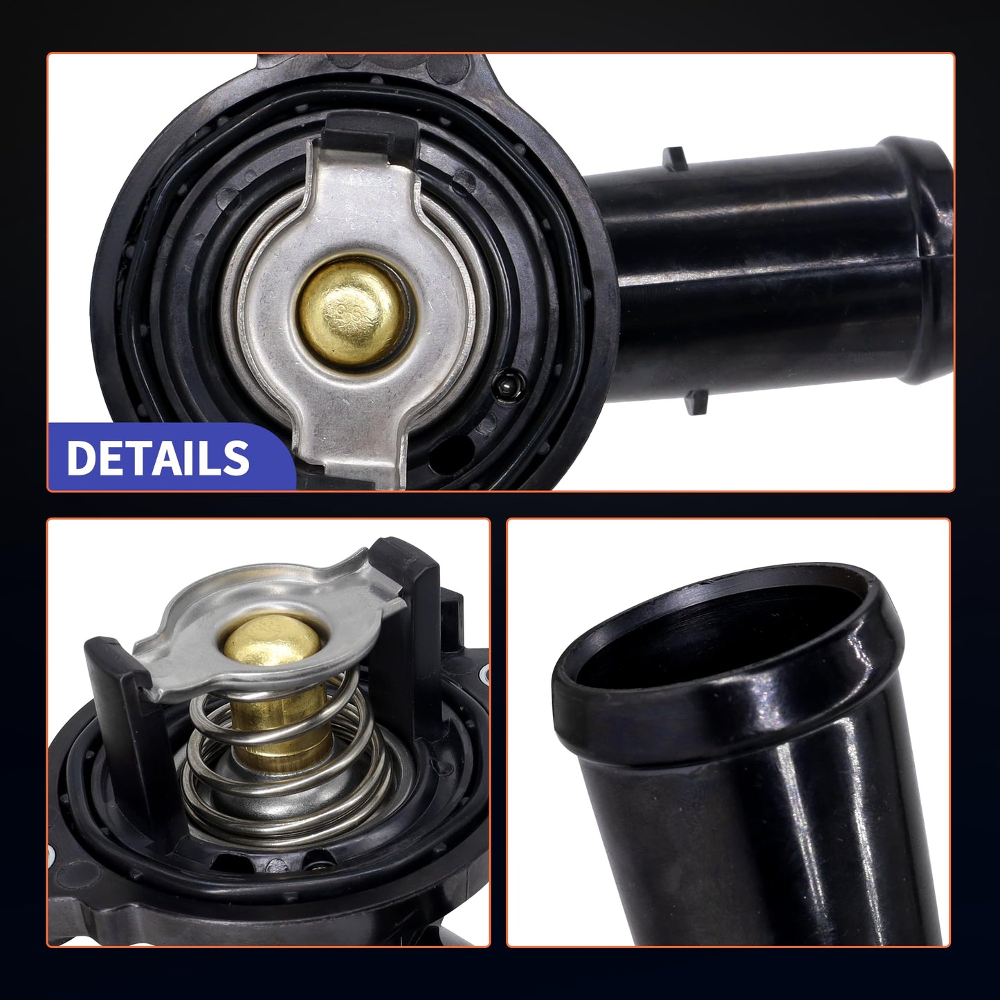 HiSport Thermostat Housing Assembly - Compatible with Dodge Durango 2011-2015 | Compatible with Jeep Wrangler JK 2018 Wrangler 2012-2017 Grand Cherokee 2011-2015 - Replace 902-852