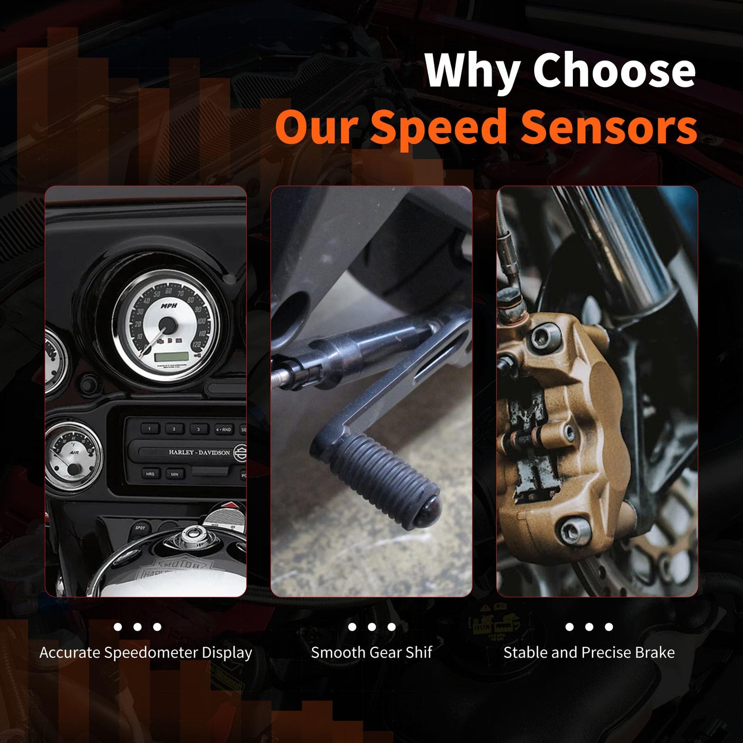 HiSport Vehicle Speed Sensor 74402-05B - Compatible with Harley Davidson Softail Touring Sportster Dyna Sportster - Replace 7440205B 74402-05A 74402-05