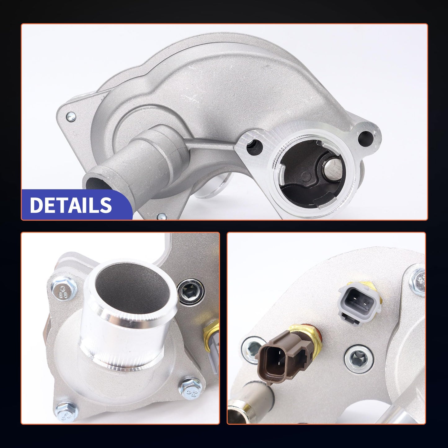 HiSport Aluminum Thermostat Housing Assembly SK121093 4L5E8A586AB Compatible with Ford Explorer 2000-01, Explorer Sport Trac 01-05, Ranger 01-11& Mazda B4000 01-08 & Mercury Mountaineer 00-01