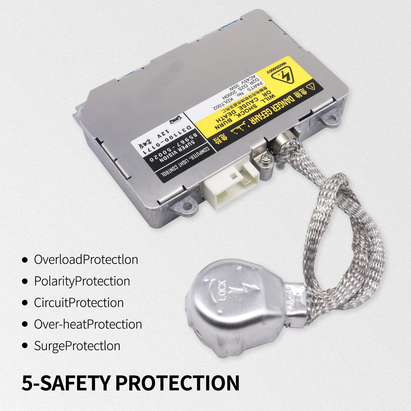 HiSport D1S D2R Xenon HID Headlight Ballast Control Module Unit KDLT002 DDLT002, 85967-30050, 85967-50020, 85967-33010 Compatible with Toyota Lexus Mazda Lincoln Porsche Land Rover