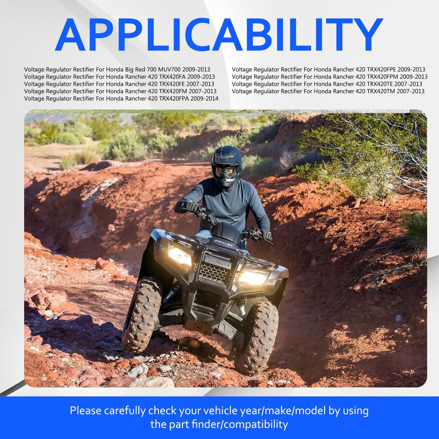 HiSport 31600-HP5-601 Voltage Regulator Rectifier Compatible with Honda Big Red 700 MUV700 Rancher 420 TRX420FA TRX420FE TRX420FM TRX420FPA TRX420FPE TRX420FPM TRX420TE TRX420TM 2007-2013