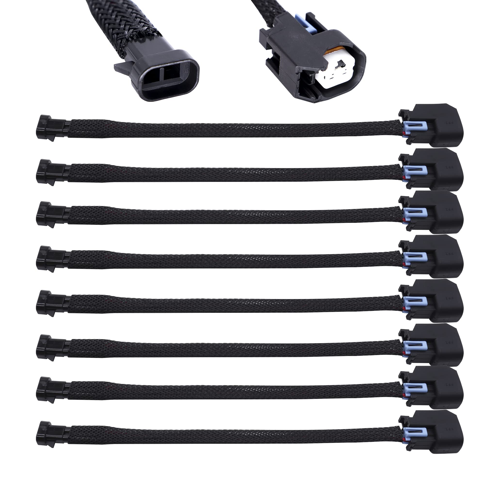 HiSport Fuel Injector Connector 8 PCS Pigtail Connectors Wire Terminals WAINJ32 Compatible with Mini Delphi Multec 2 Harness to USCAR EV6 - HiSport