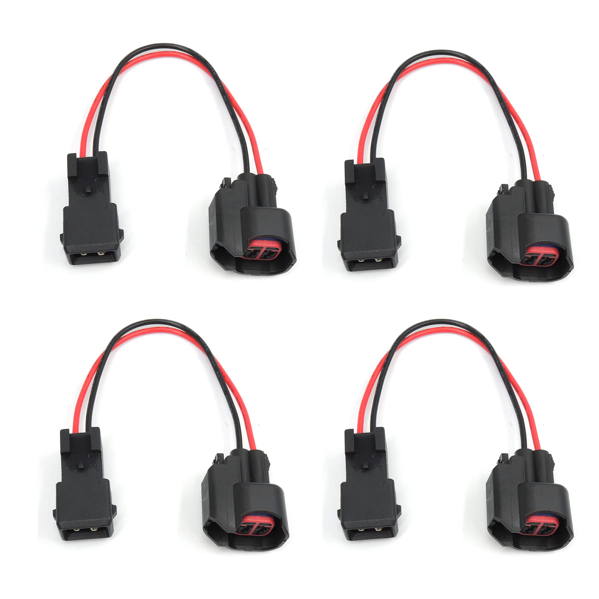 HiSport Injector Adaptors Plugs Connectors EV6 to EV1 Harness PnP Adapter Wiring Harness for Fuel Injector adapter 4Pcs - HiSport