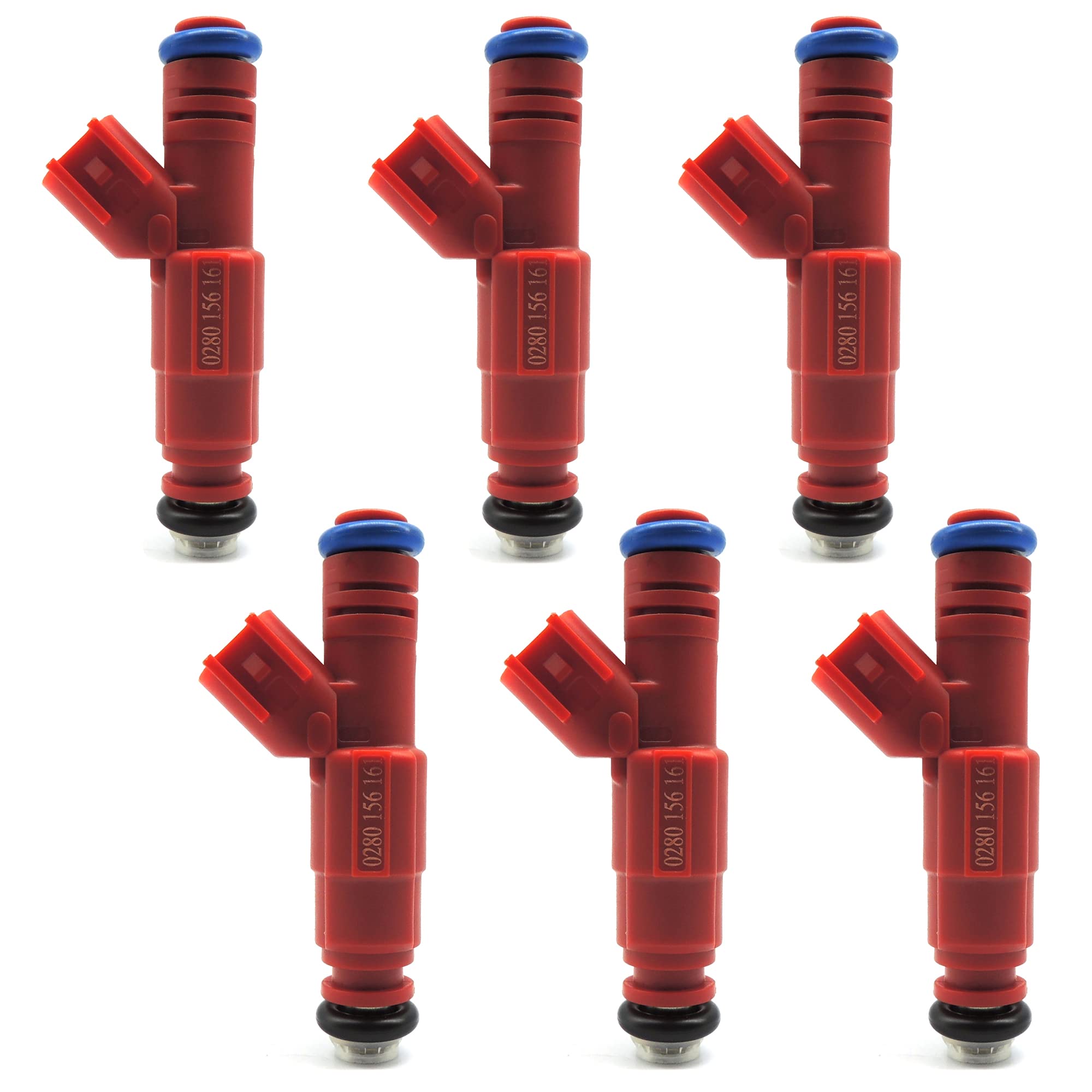 HiSport Fuel Injector 0280156161 6 PCS Compatible with Jeep Grand Cherokee Laredo L6 4.0L 812-12128 1999-2004 12 Holes, Compatible with Grand Cherokee Wrangler V6 - HiSport