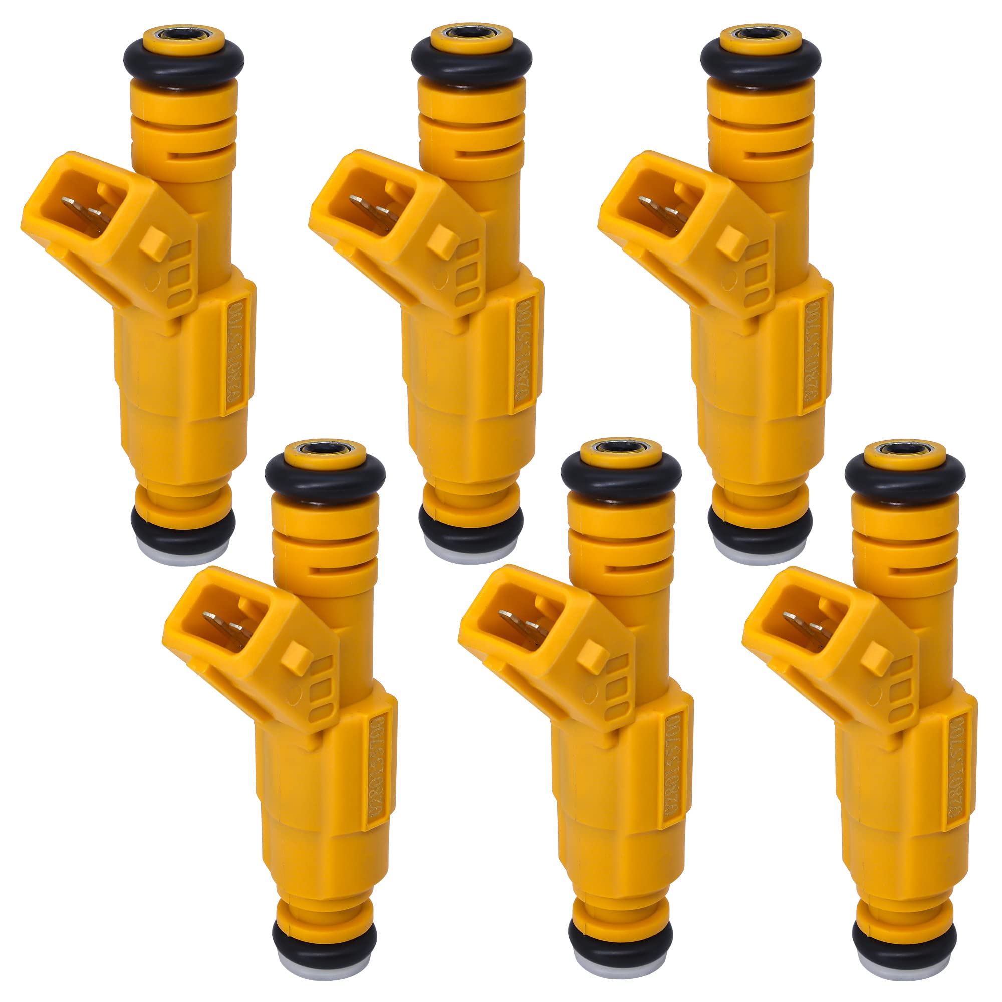 HiSport Fuel Injector 0280155710 6 PCS Compatible with Jeep Cherokee 1989-1998,Comanche 1987-1992,Wrangler 4.0L L6 1991-1998 - HiSport