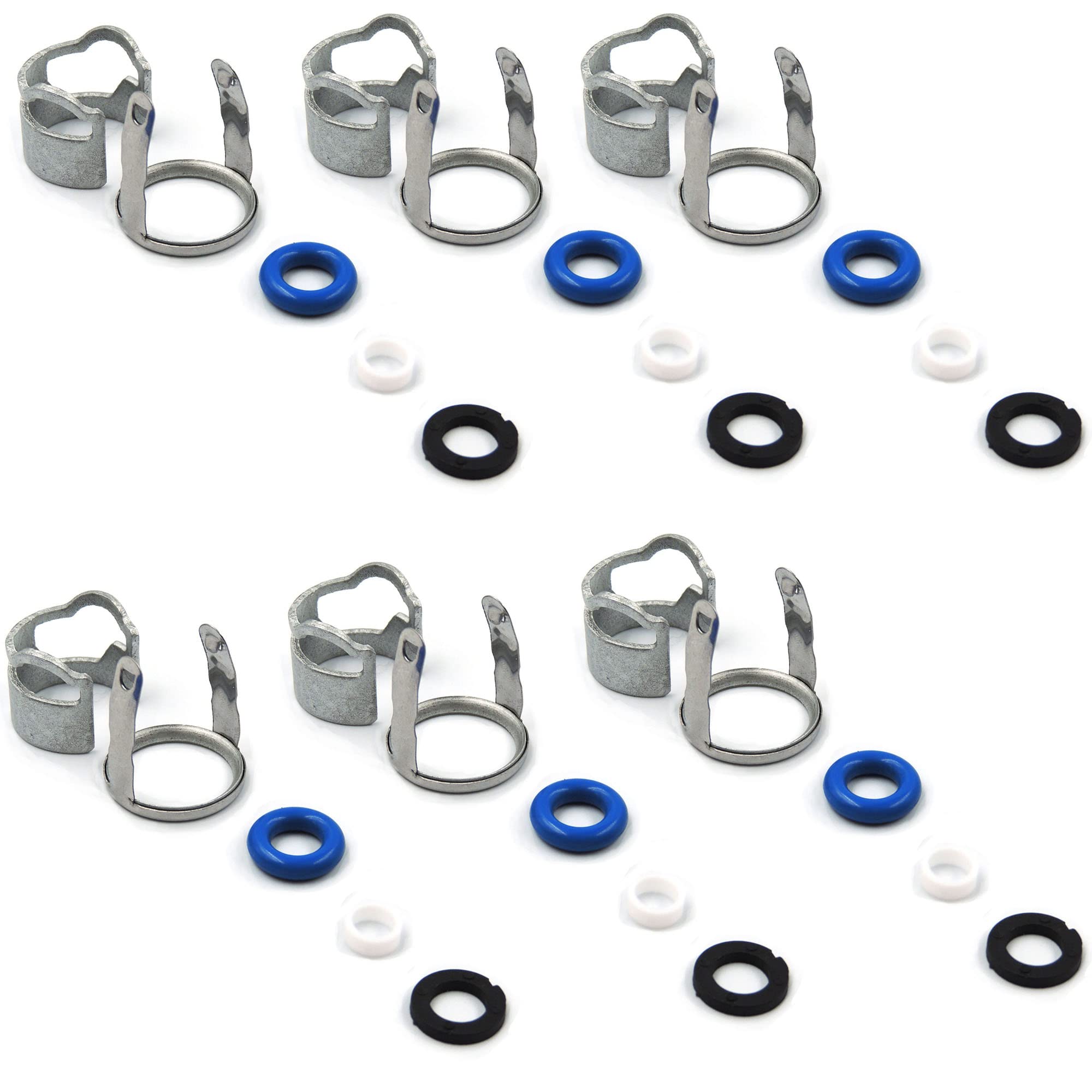 HiSport 06E998907G Fuel Injectors Seals Repair O-Ring Kit -Compatible with VW Audi A4 A5 A6 A8 Q7 Touareg (6 pcs)