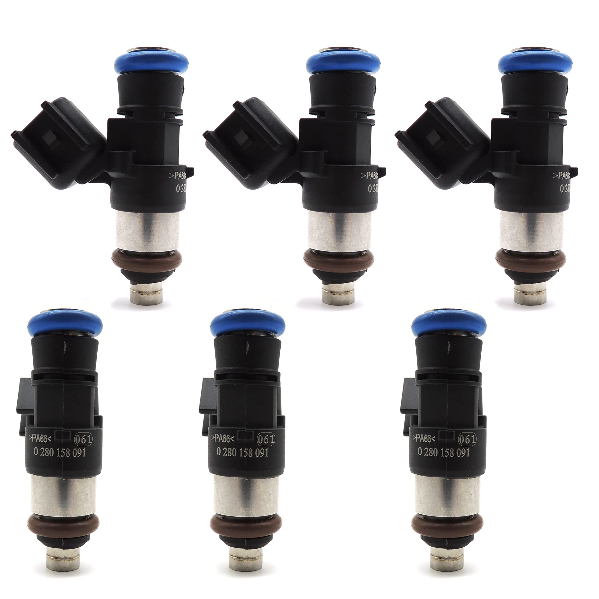 HiSport Fuel Injector 0280158077 0280158091 FJ1000 Compatible with FORD EDGE LINCOLN MAZDA 3.5-3.7L 2007-2011 (6 PCS/Pack) - HiSport